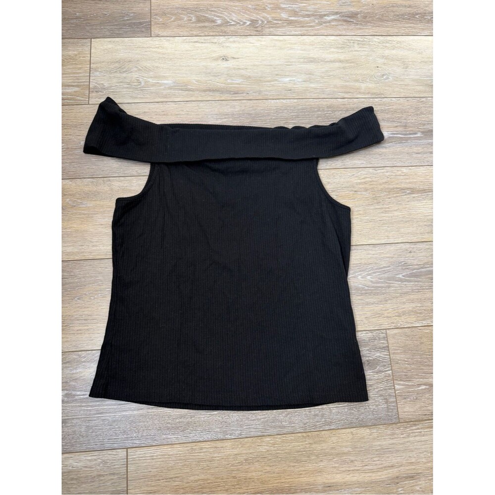 Old Navy Black Off-Shoulder Ribbed Tank Sz XL